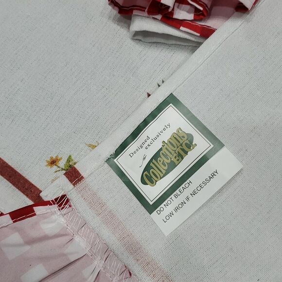 Lot/3 Rooster Red Cafe Ruffle Print Kitchen Dish Towels 225 - Picture 4 of 4